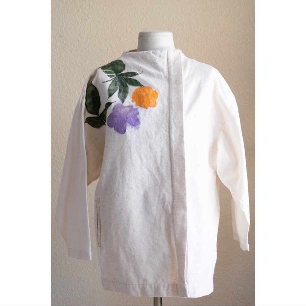 Light CreamCotton Hand Painted Jacket